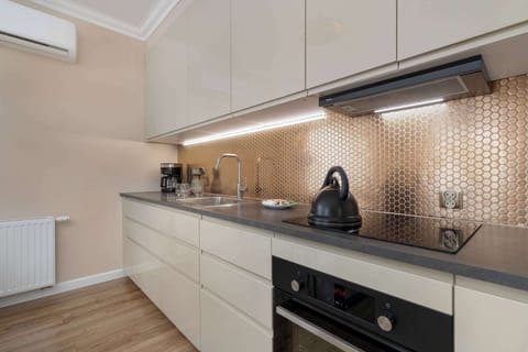 The kitchenette's practical layout maximizes space and functionality.