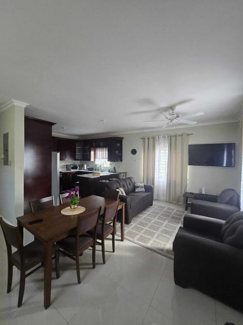 Living room, Kitchen and Dining Areas.