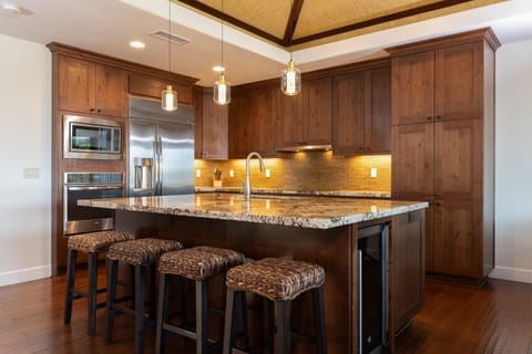 Gourmet Kitchen with a great assortment of spices and essentials provided