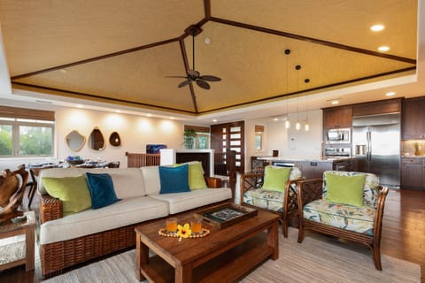 Comfortable open concept living room with plenty of seating