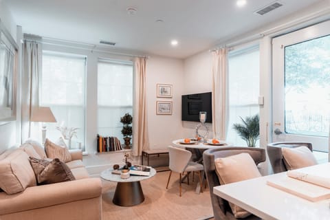Cozy living corner with a plush sofa for a relaxed feel