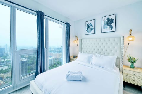 A beautifully decorated bedroom designed for comfort and relaxation.