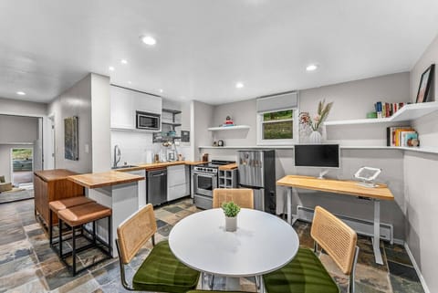 Lower level studio with king bed + kitchenette and living room