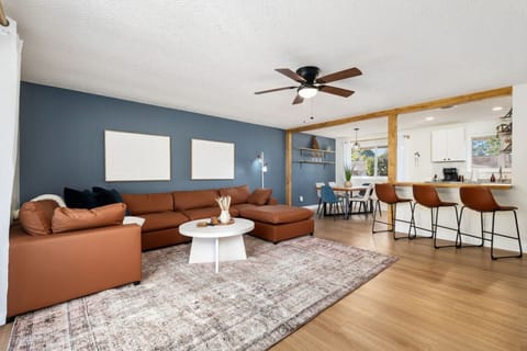 Open Living Room, Dining, and Kitchen