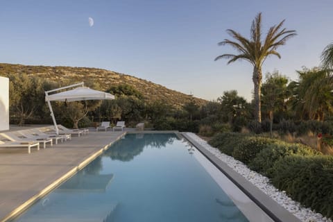 Marike's tempting pool is flanked by terraces and fragrant greenery.