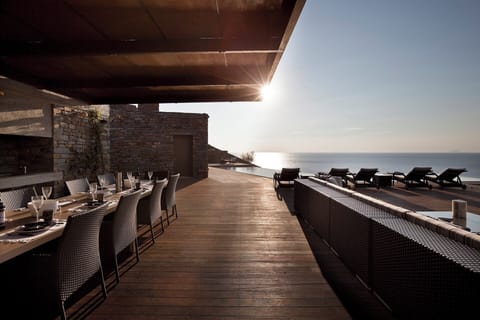 Selene's fabulous main decked terrace hosts an al fresco living and dining area and kitchen.