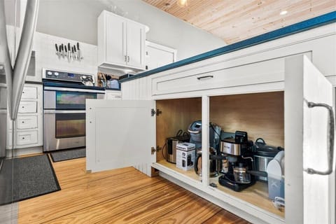 Fully Stocked Kitchen with Multiple Coffee Pots