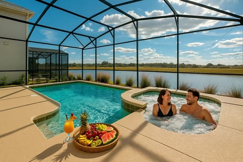 Unwind in your private pool & bubbly jacuzzi retreat