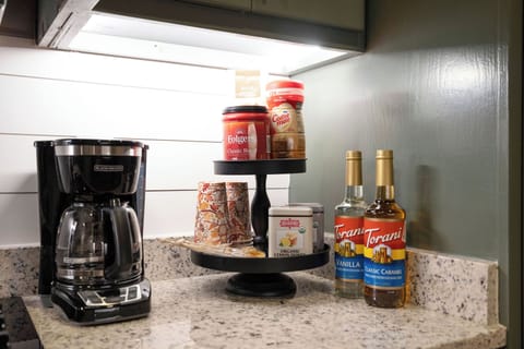 Fully stocked coffee bar
