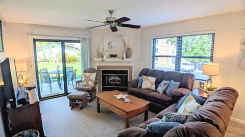 Living area with access to back patio