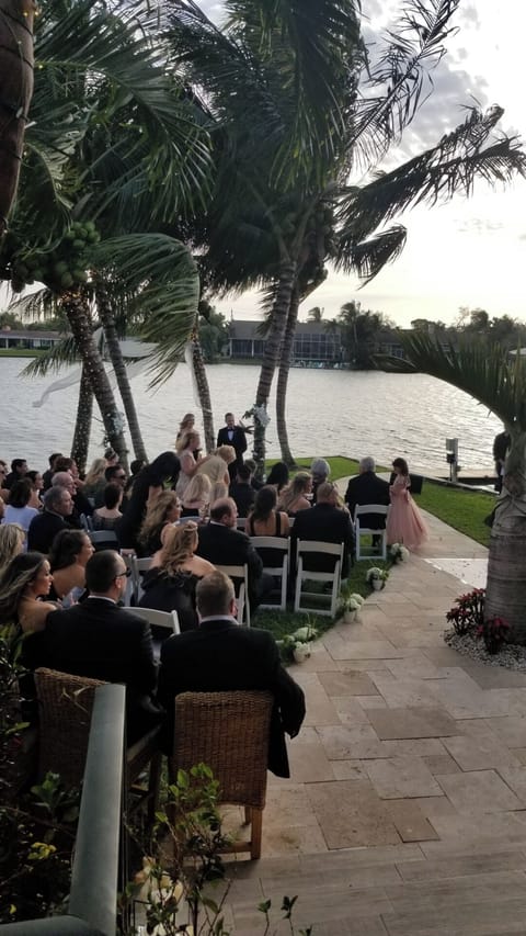 Outdoor banquet area