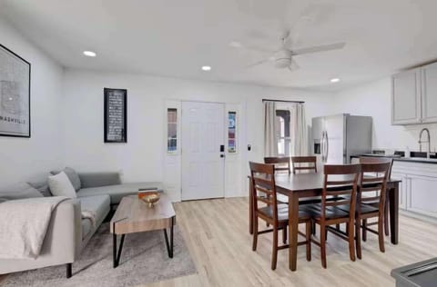 Whether you're lounging in the comfy seating area or enjoying a quiet evening, the living room serves as a perfect setting to relax, recharge, or make lasting memories during your stay in Nashville.