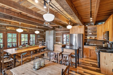 Indoors, Hardwood, Stained Wood, Appliance, Refrigerator