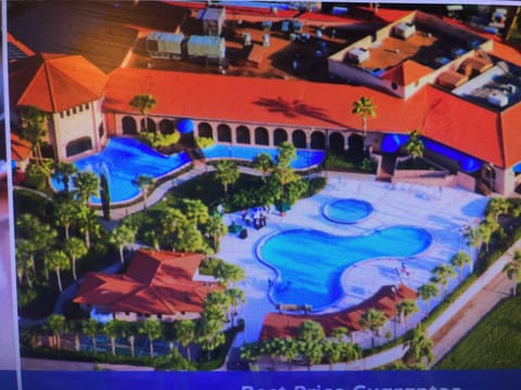 Several swimming pools at the resort.
