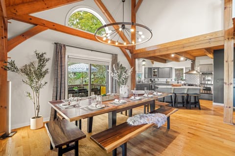 Primary dining table with space for 12