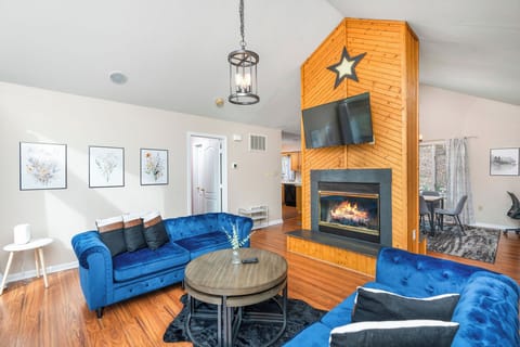 Make memories playing games, watching TV next to the double sided fireplace