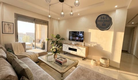Modern Living Room with Patio View