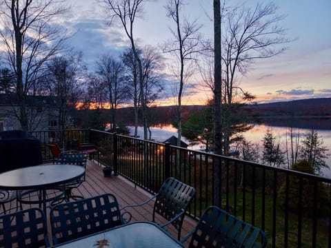 Upper level deck with expansive lake views