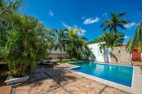 Stretch out on loungers beside crystal-blue water and palms.