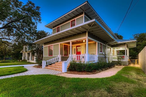 Charming front view highlighting classic architecture.