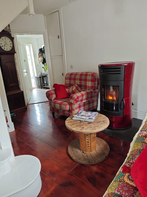 Common lounge area by pellet stove