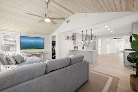 Living space with foldout couch