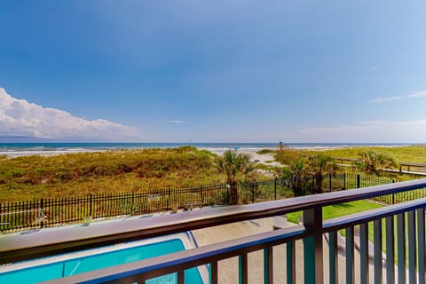 Private balcony with stunning ocean views.