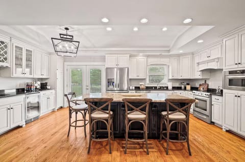 Cook for the crew in this huge kitchen with a central island.