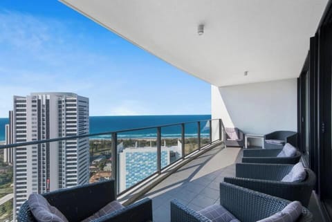 Cityscape from balcony view