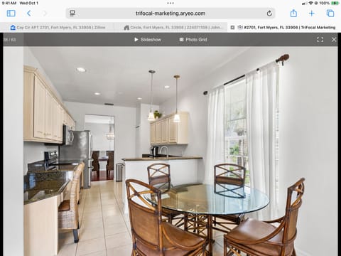 Kitchen table, seats 4 and counter seats 2