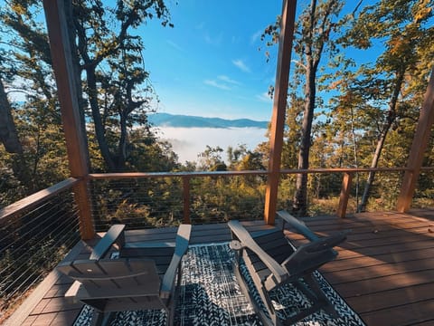 Early morning view above the clouds.
