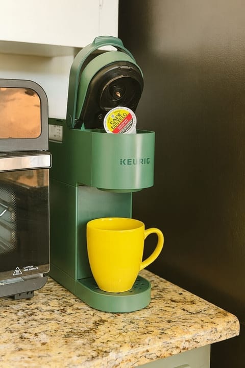 kitchen is well equipped with coffee, tea, culinary, pots, plates for big group to cook and eat.