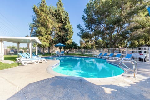 Unwind poolside with wide-open water views and loungers.
