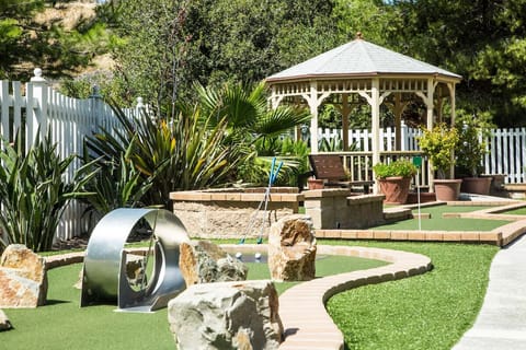 Get the full resort perspective with landscaped grounds and courts.