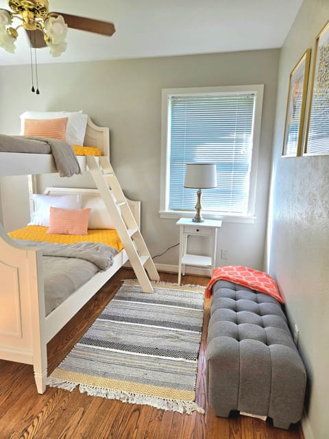 Second Bedroom with Bunk Bed. Lower level full bed, upper level twin. Sleeps 3.