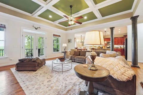 Beautiful light and high ceilings.  Entry to back screened in porch from living room.