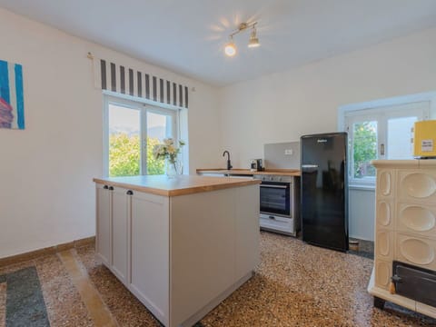 Kitchen Appliance, Kitchen, Major Appliance, Countertop, Flooring, Interior Design, Cabinetry, Wood, Floor, Home Appliance