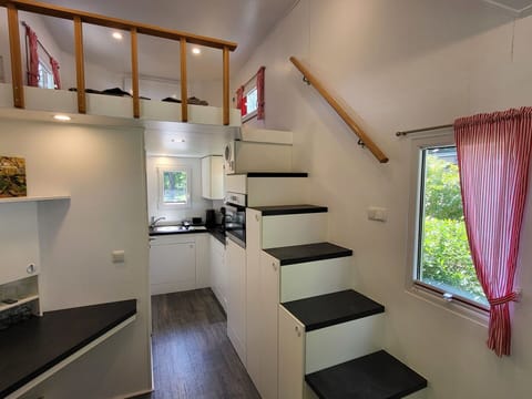 Wood, Interior Design, Flooring, Floor, Room, Stairs, Ceiling, Hardwood, Wood Stain, Kitchen