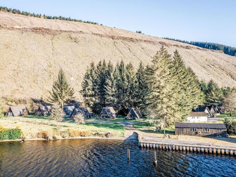 Cottage, Larch, Lake, Reservoir, Log Cabin, Loch, Evergreen