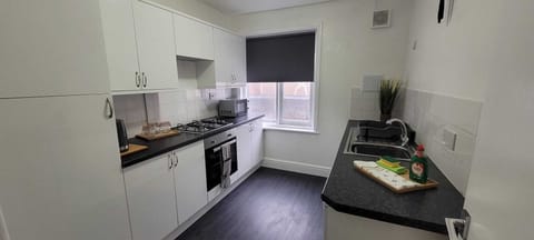 Kitchen, with Microwave, Oven, Hob, Kettle, Toaster and all cutlery and crockery