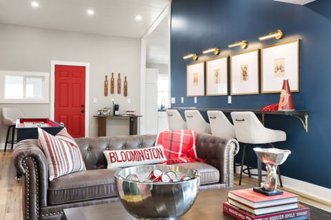 IU heritage in every detail — walls, décor, even the beer in the fridge.