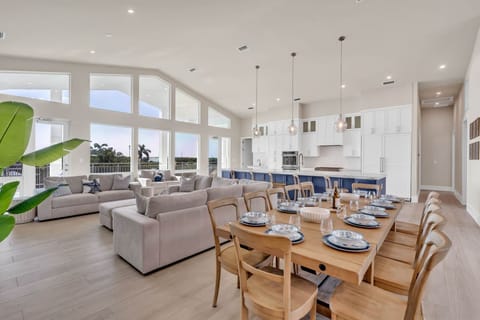 Open space living, dining and kitchen area