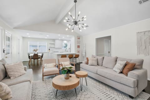 Open concept living and dining space