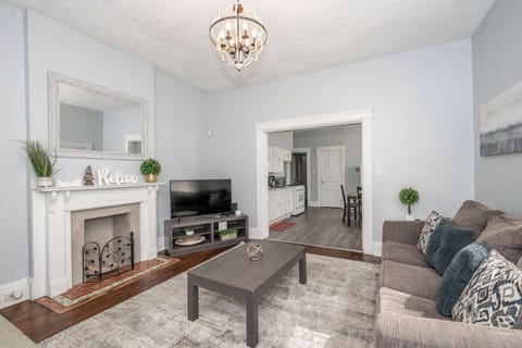 Curl up in the airy living room & stream your favorites on the smart TV​