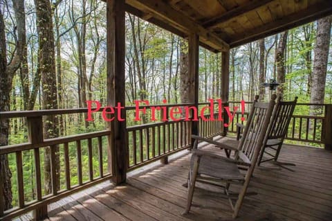 Pet Friendly, Private, in the woods porch.Guest Cabin