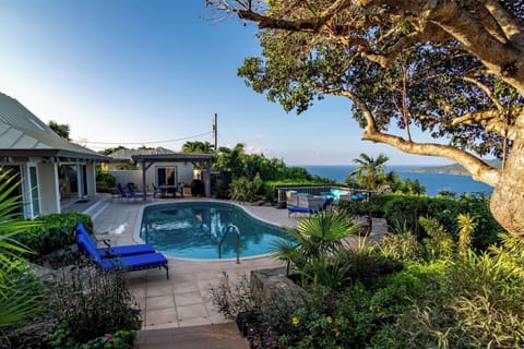 Experience resort-style living with a spectacular pool area overlooking the Atlantic Ocean and the picturesque Hans Lollick Island