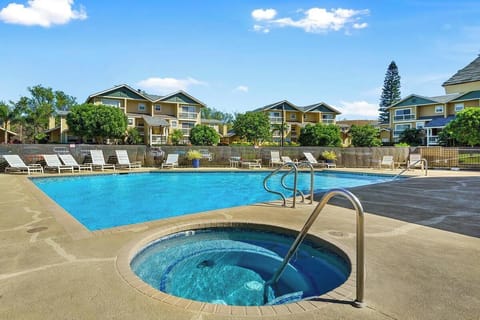 Relax in the pool and spa