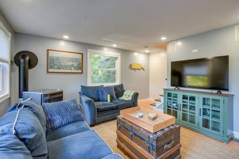 Enjoy movie nights in the open concept, comfy living room