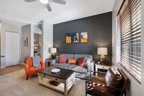 Stylish living room with modern décor and cozy seating