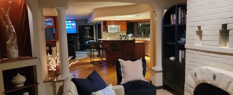 Nightime ambiance for relaxation and entertaining.